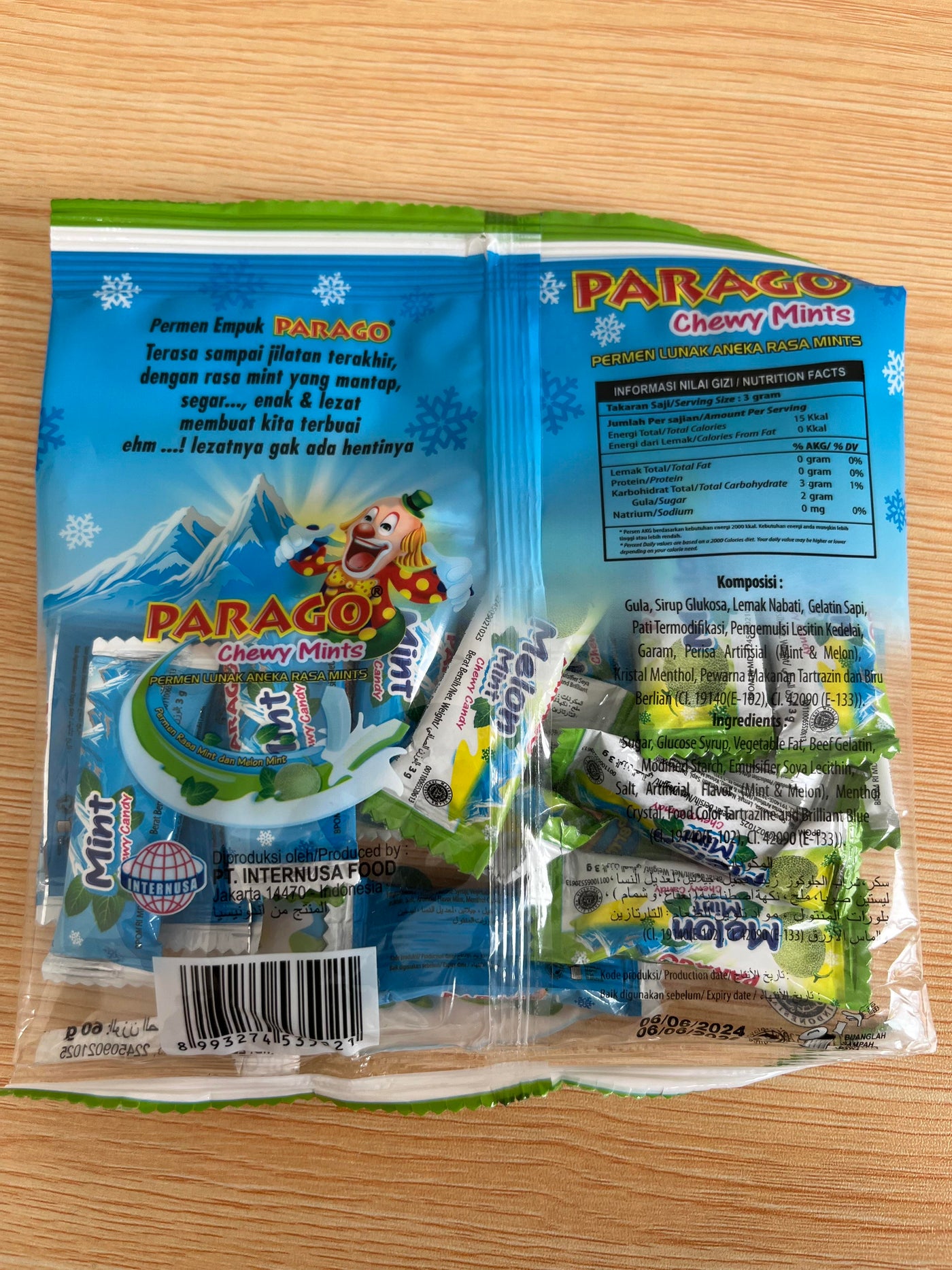 Permen Lunak Chewy Aneka Rasa Mints Parago isi 21 pcs