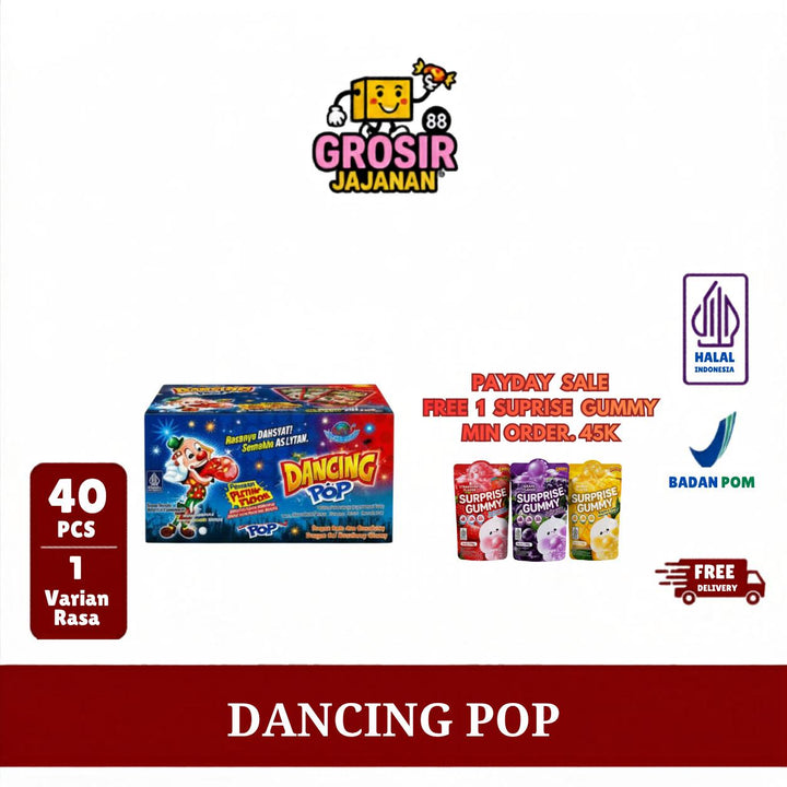 Permen Dancing Pop Pletak Pletok Rasa Stroberi Jeruk S&M isi 40 pcs