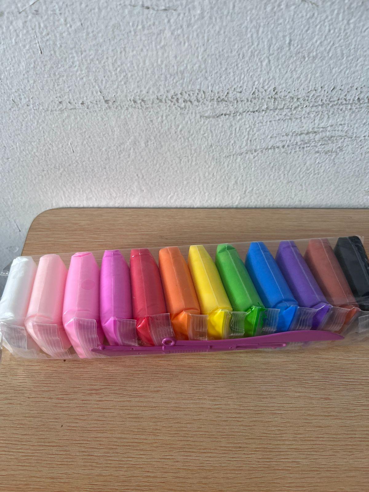 Mainan Anak-Anak Super Light Clay New Ball Lengkap isi 12 Warna untuk Kreativitas Anak Mudah Digunakan Aman dan Fleksibel