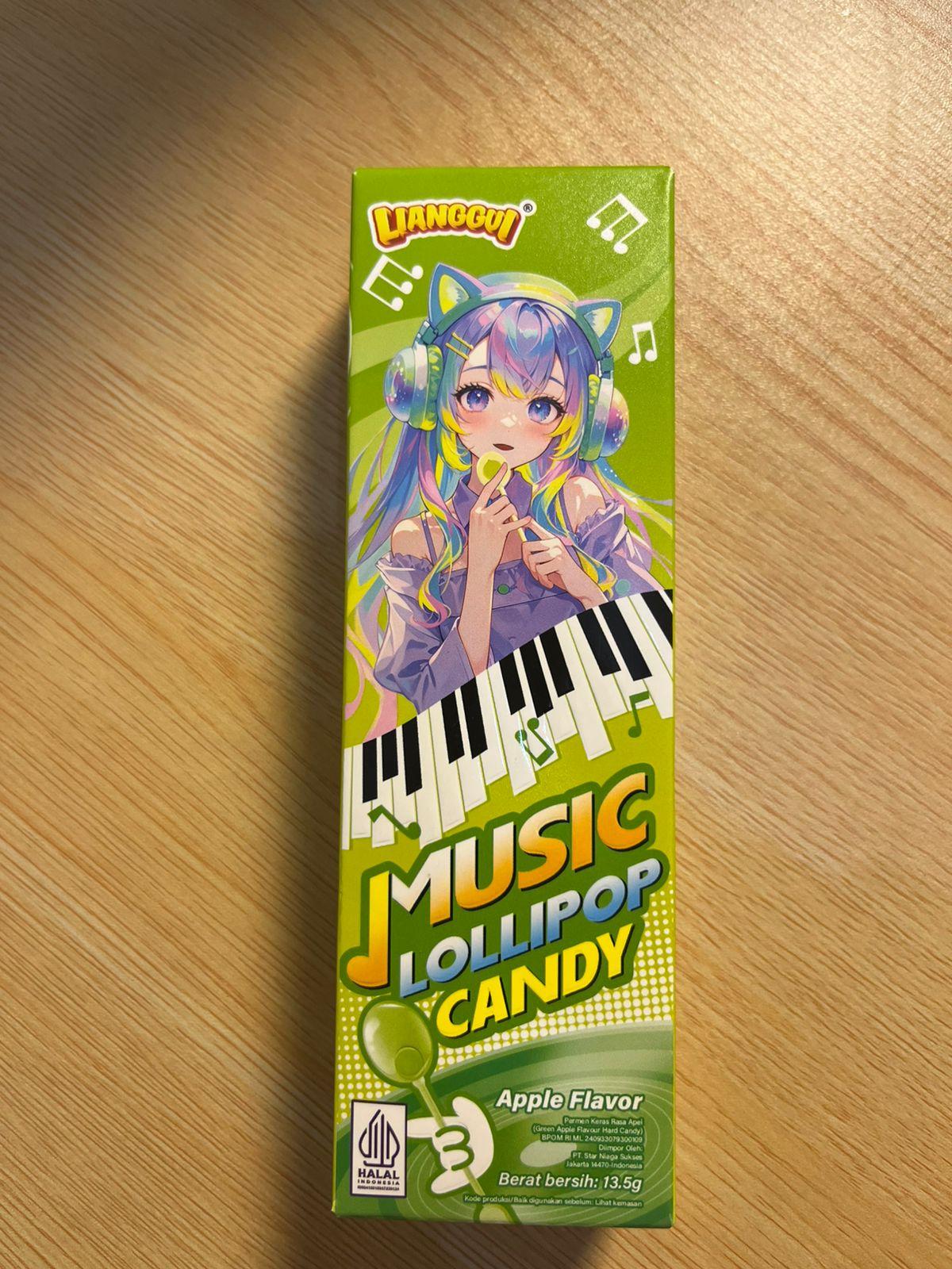 Permen Viral Music Lollipop Candy Rasa Anggur Lianggui