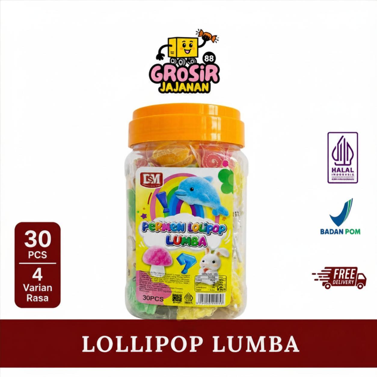 Permen Lollipop Lunak Lumba DSM isi 30 pcs