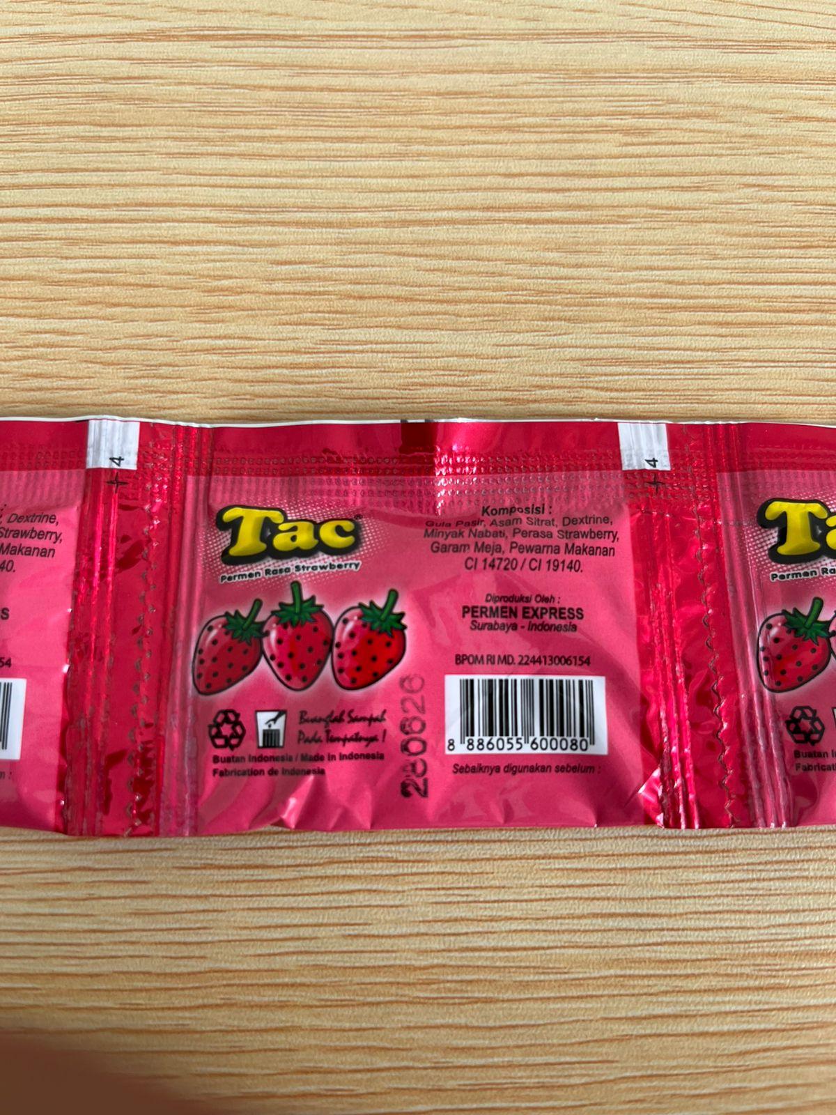 Permen rasa Strawberry Tac isi 10 pcs