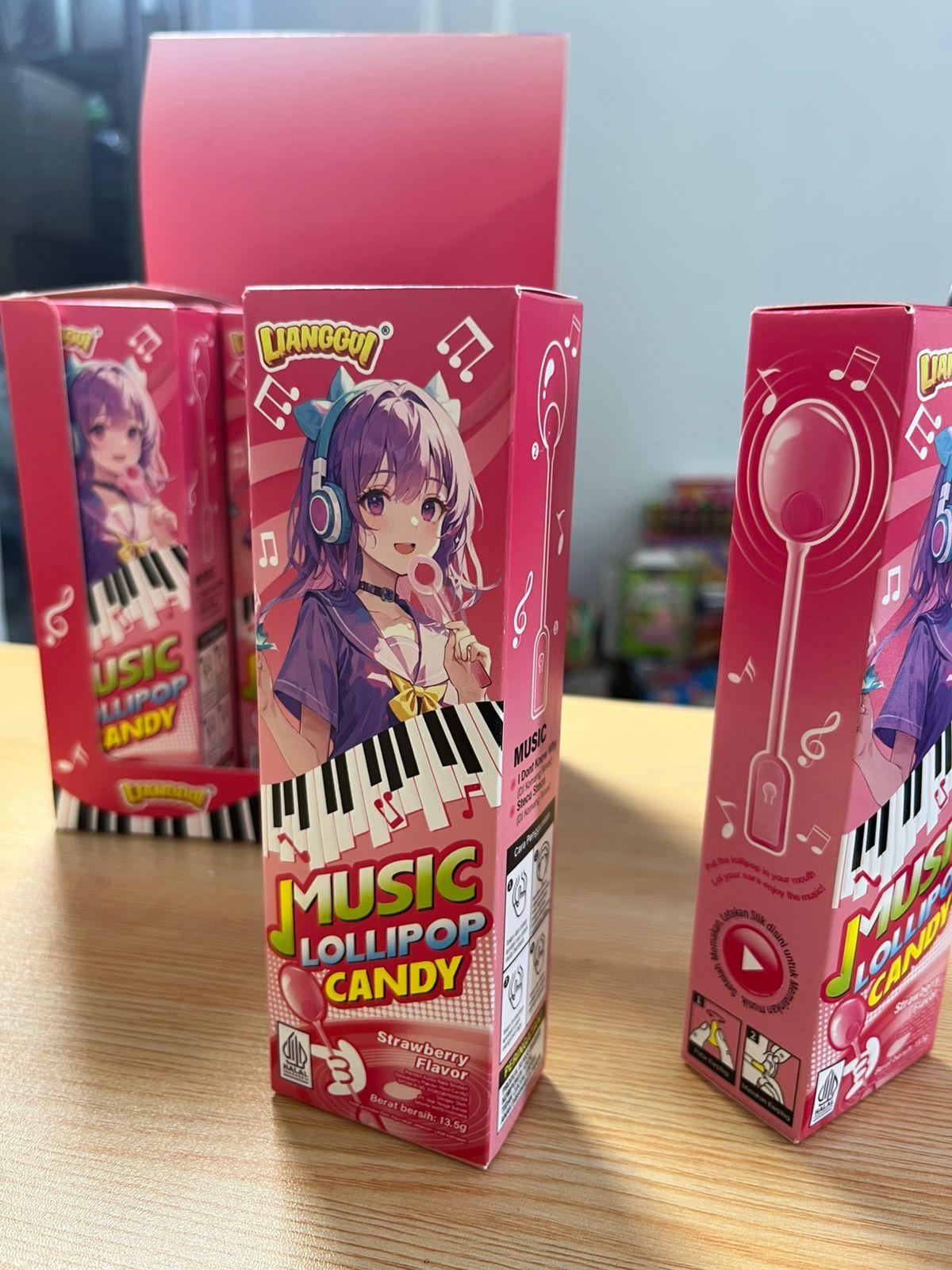 Permen Viral Music Lollipop Candy Rasa Anggur Lianggui