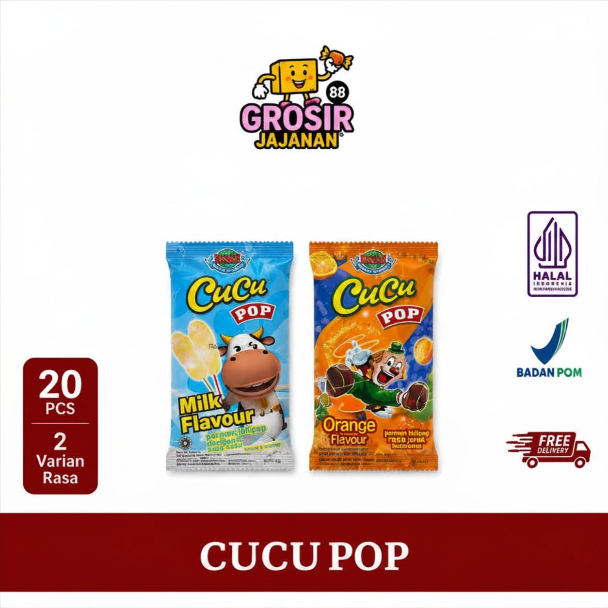 Permen Lollipop Milk Flavour dengan Serbuk Susu & Jeruk S&M Isi 20 pcs