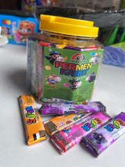 Permen Karet Long Mini Tiga Kambing 1 Toples isi 50 pcs