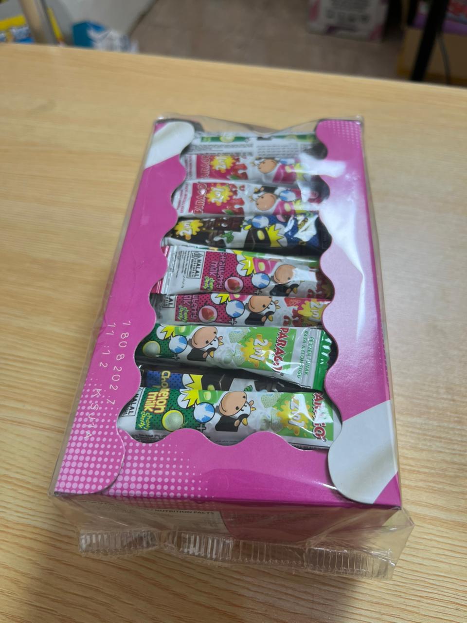 Permen Chewy Candy Rasa 2 in 1 Cokelat Susu Stroberi Susu Melon Susu Parago isi 80 pcs
