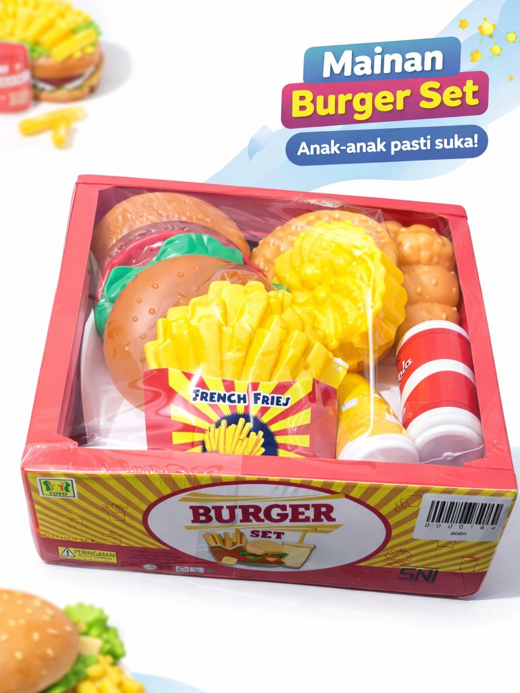 Mainan Burger Set untuk anak anak 1 Paket