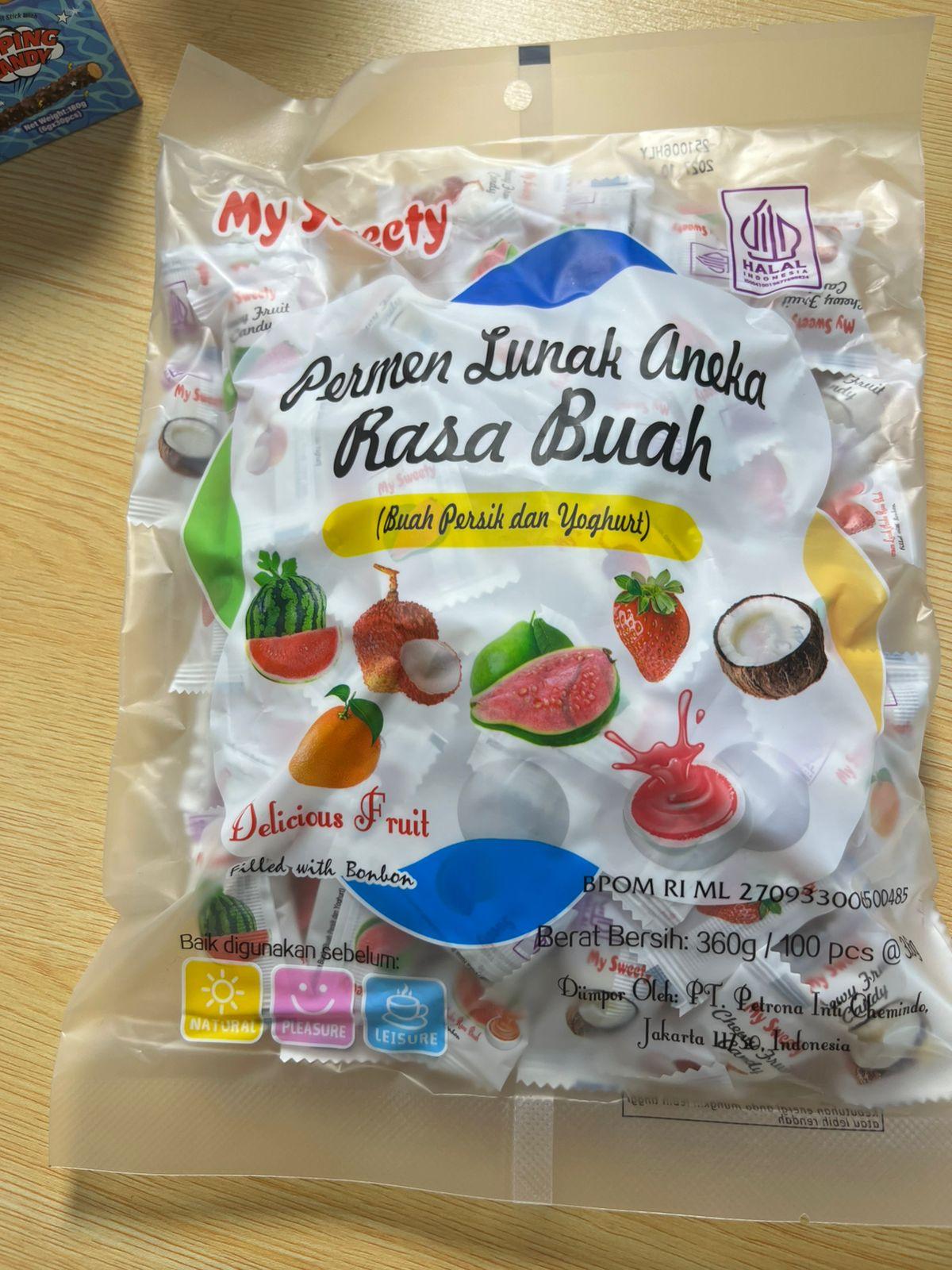 Permen Lunak Varian 7 Rasa Buah & 4 Varian Rasa Buah Mysweety isi 100 pcs