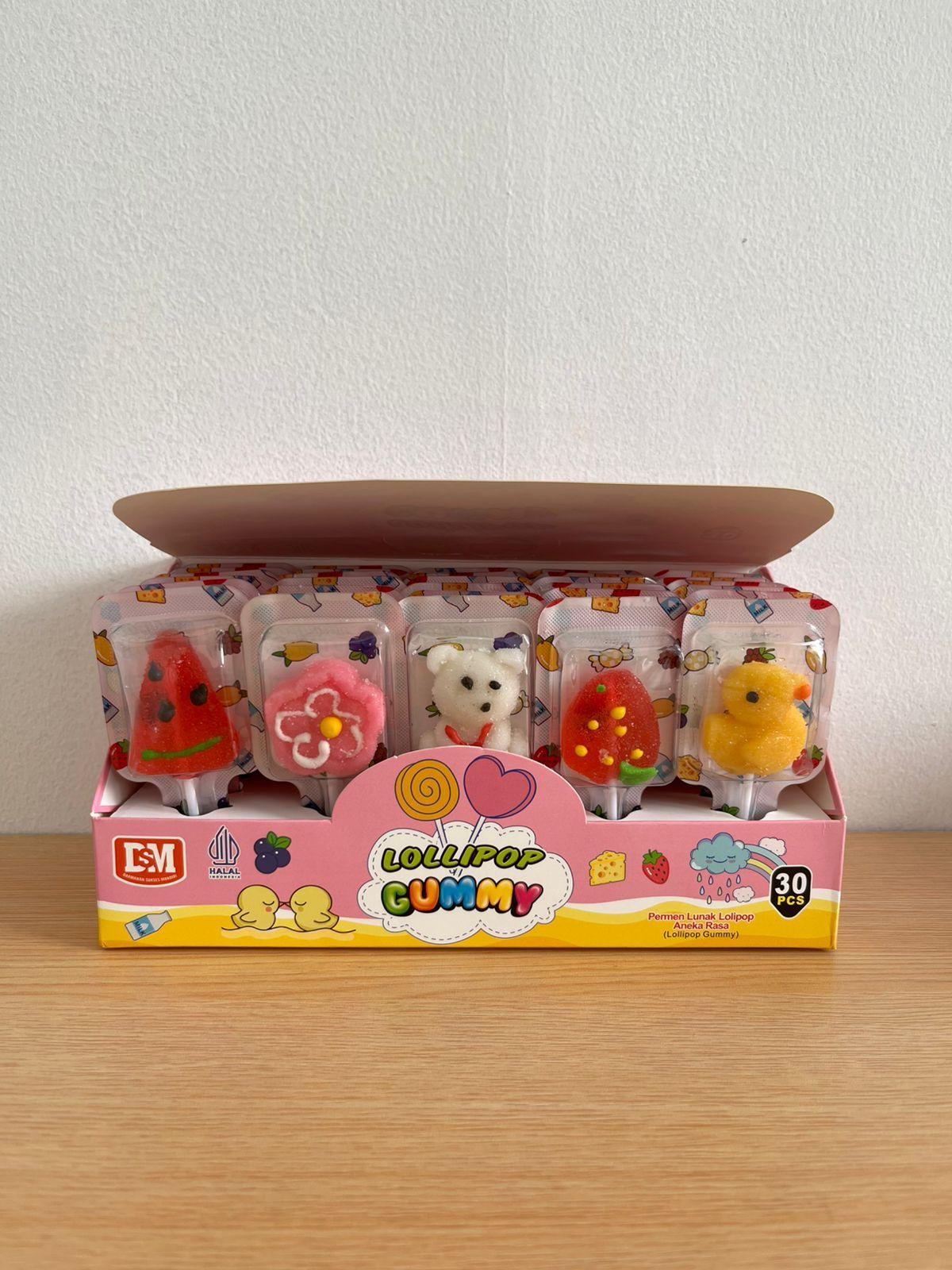Permen Lunak Lollipop Gummy Aneka Rasa DSM isi 30 pcs