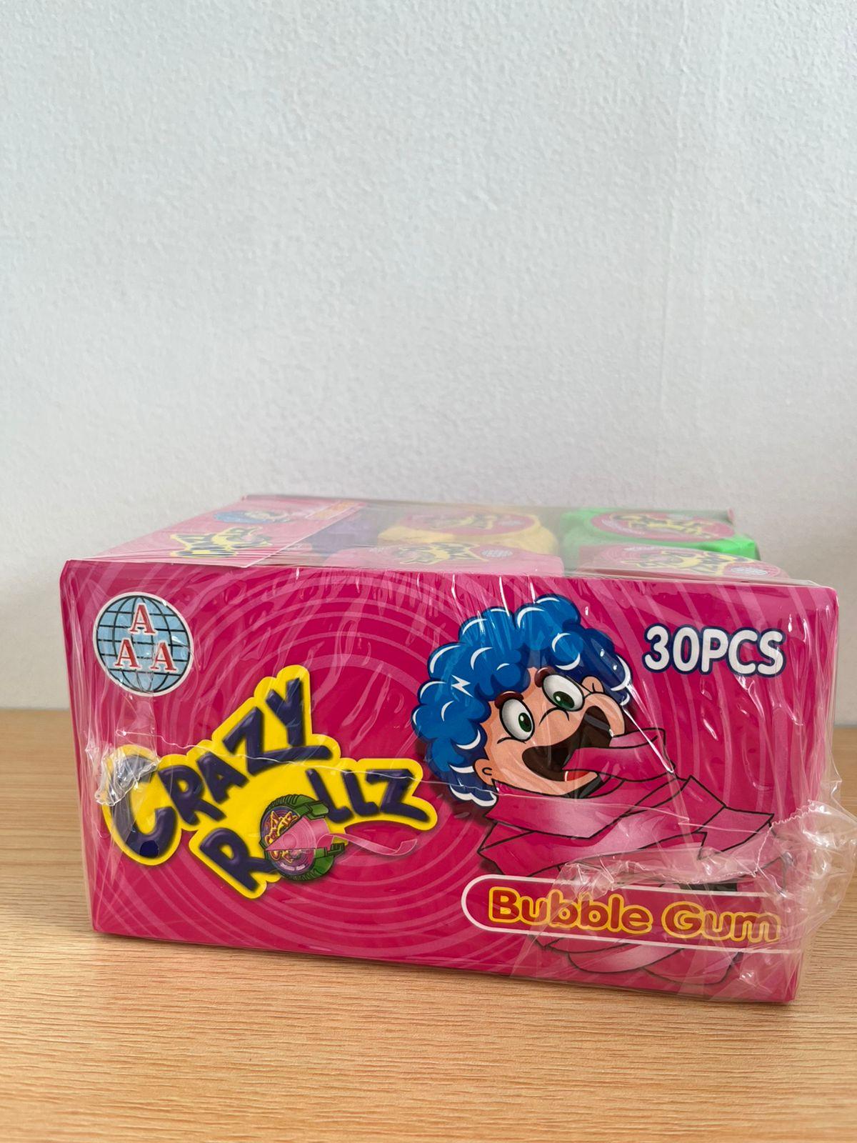 Permen Crazy Roll Bubble Gum AAA isi 30 pcs