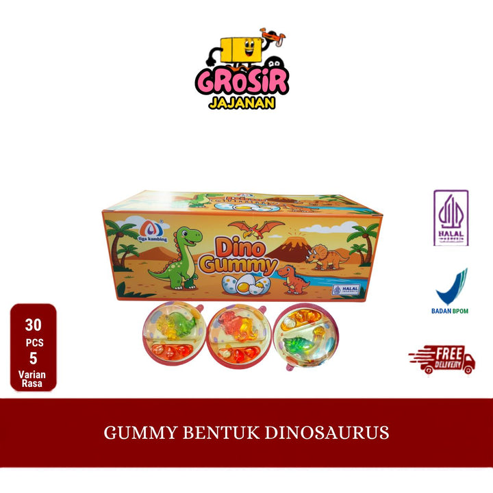 Permen Gummy Bentuk Aneka Dinosaurus 3 Kambing isi 30 pcs