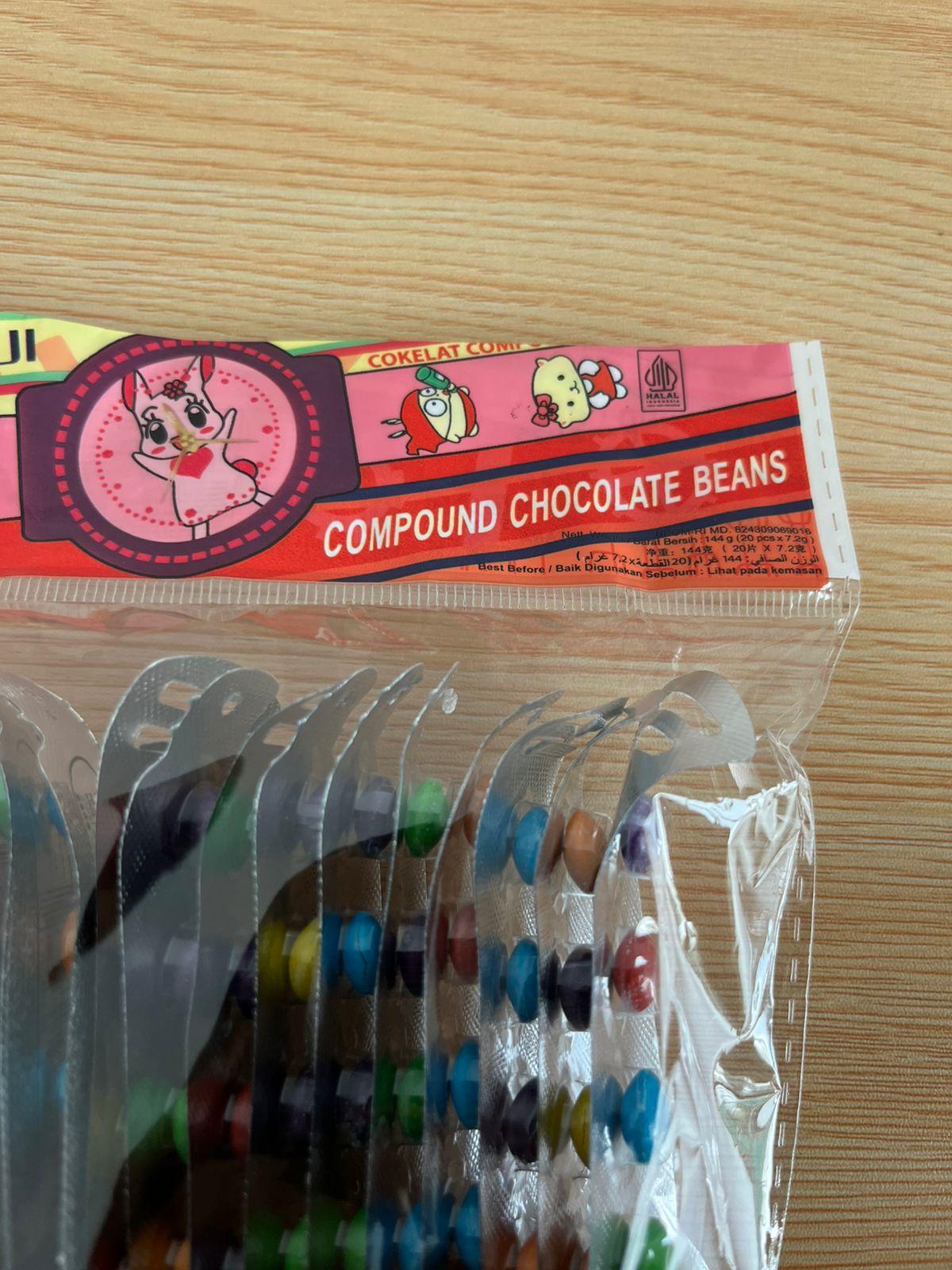 Cokelat Compound Beans Arloji Smiling isi 20 pcs