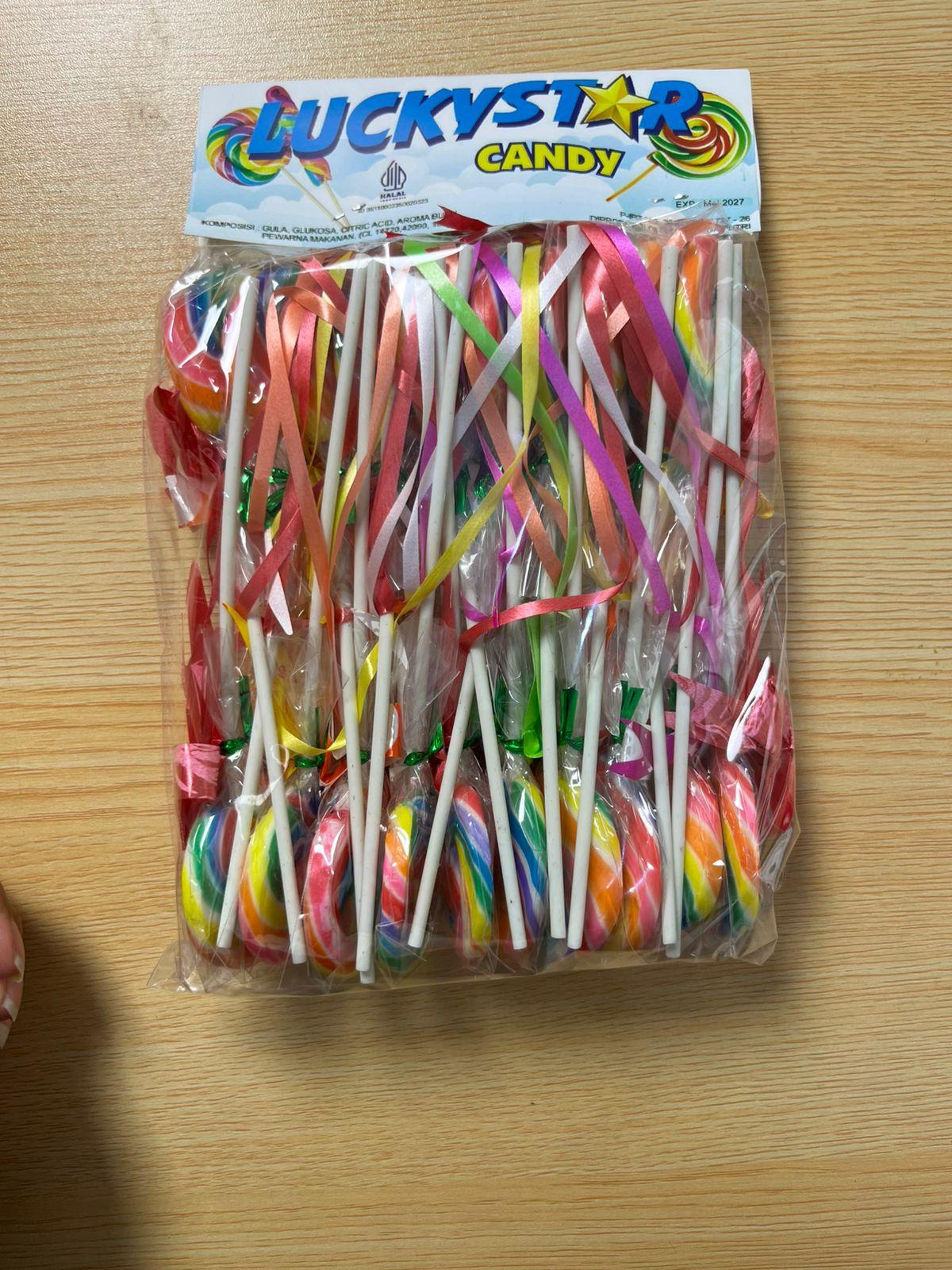 Permen Lolipop Bulat Candy Luckystar isi 20 pcs