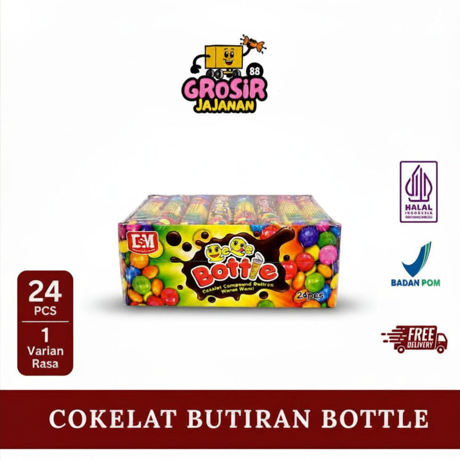 Cokelat Botol Compound Butiran Warna Warni DSM isi 24 pcs