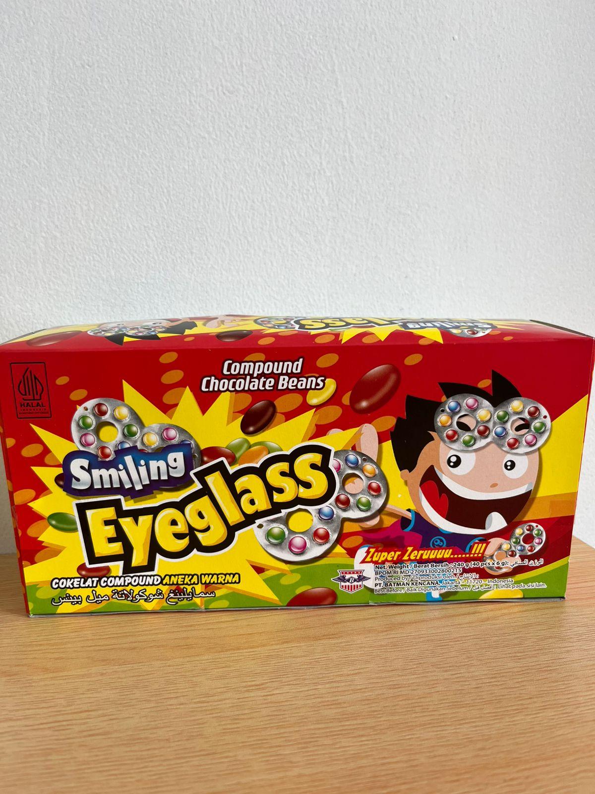 Cokelat Compound Chocolate Smiling Eyeglass isi 40 pcs