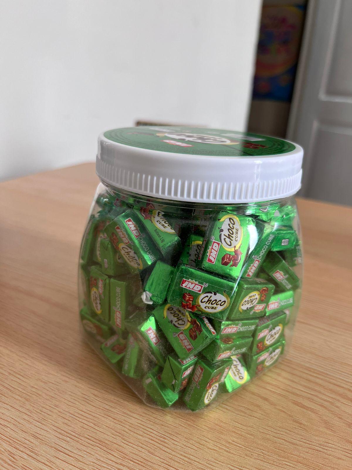 Permen Cokelat Compound Cube Butir Warna Warni isi 120 Pcs