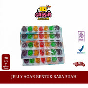Jelly Agar Aneka Bentuk Rasa Buah Qeqe isi 20 pcs