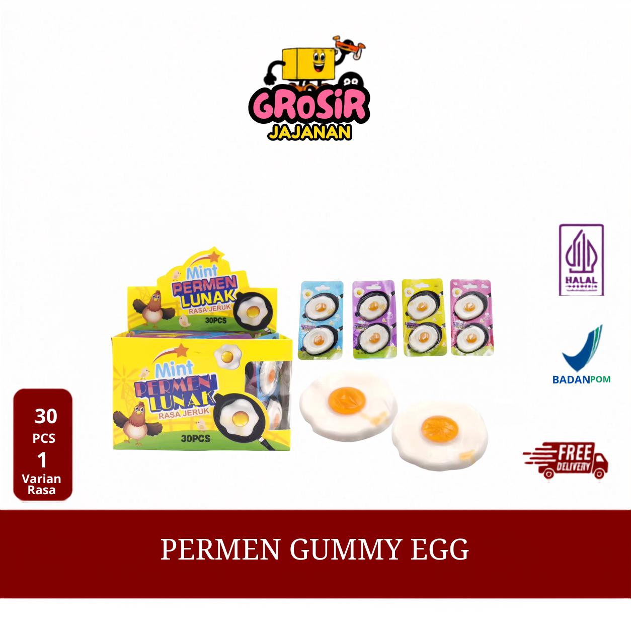 Permen Lunak Gummy Egg DSM isi 30 pcs