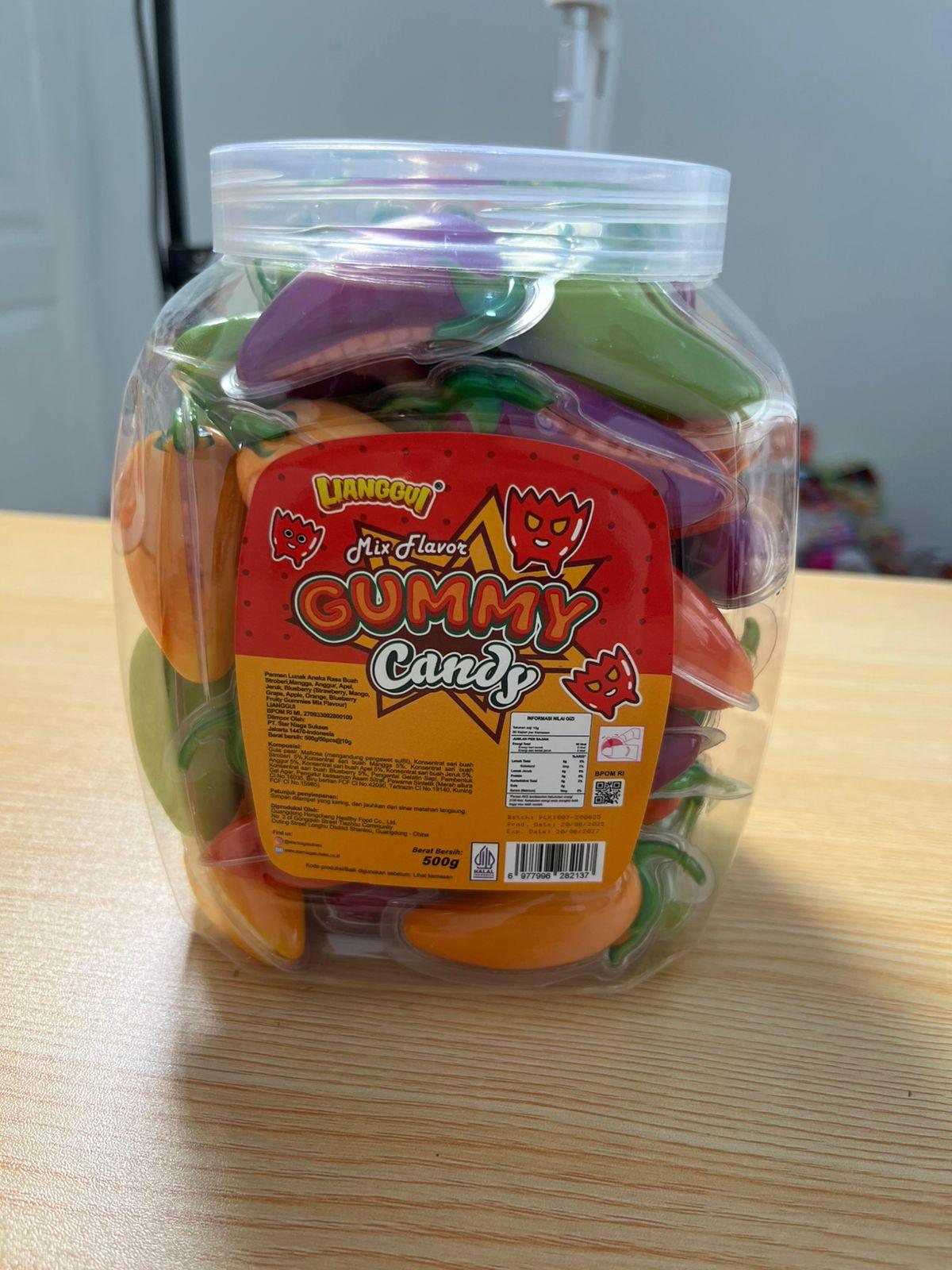 Permen Lunak MIX Flavor Gummy Candy Lianggui 1 Toples Isi 50 Pcs