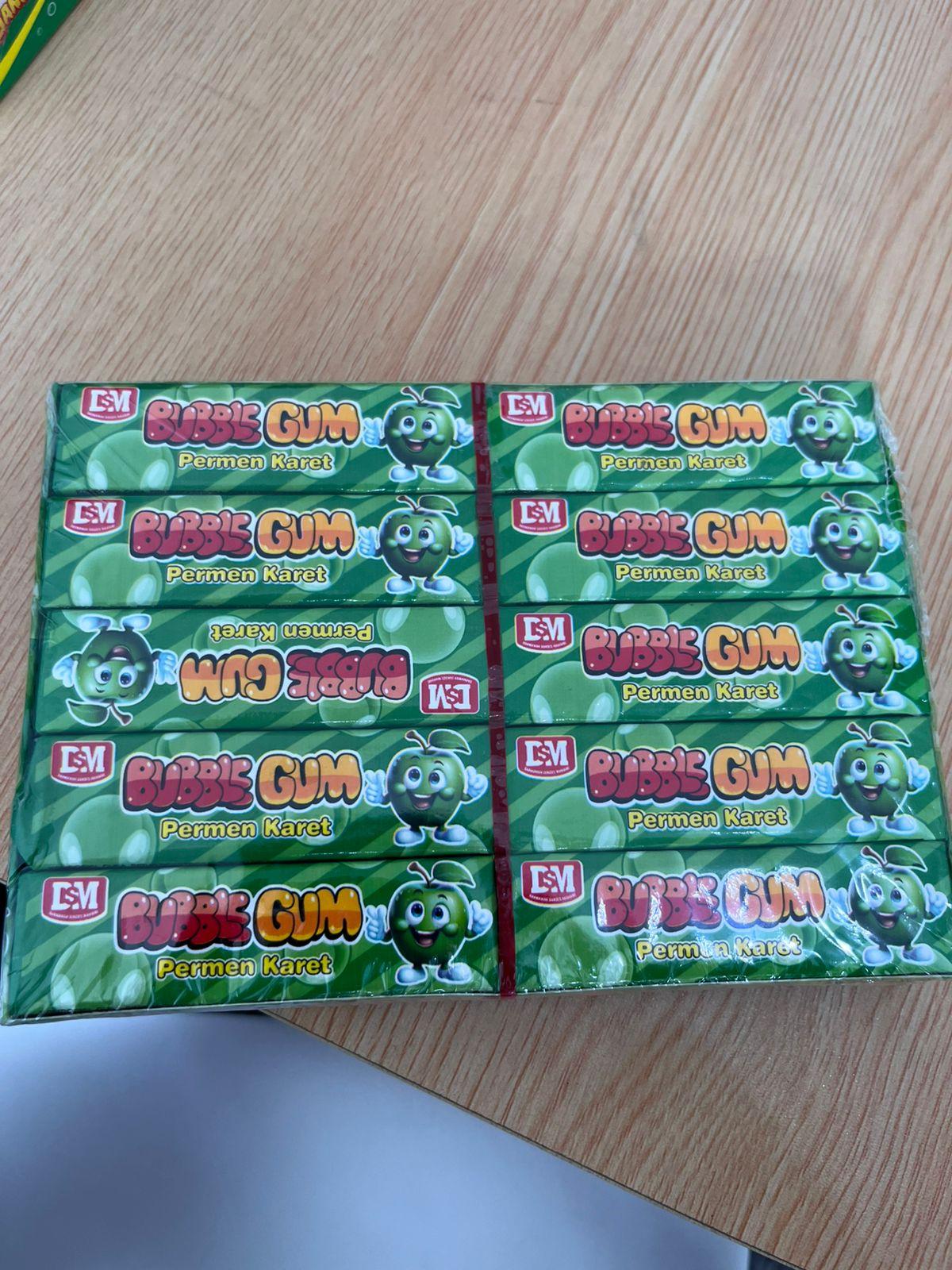 Permen Karet Bubble Gum Rasa Apel Pisang Jeruk Anggur DSM isi 20 pcs