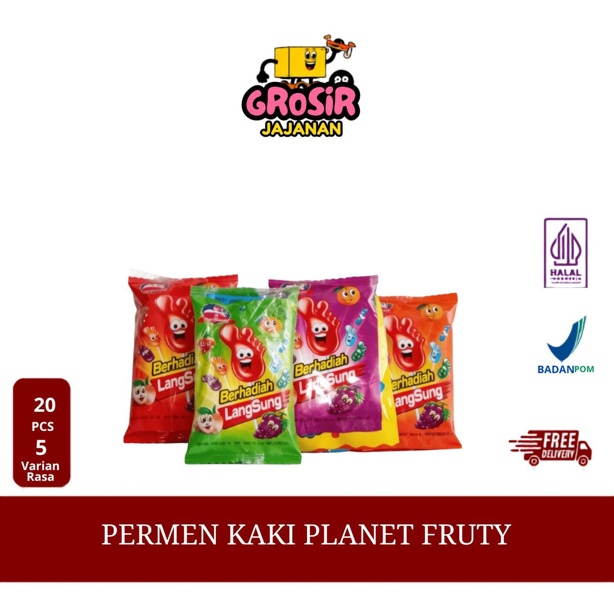 Permen Kaki Planet Fruty isi 20 pcs
