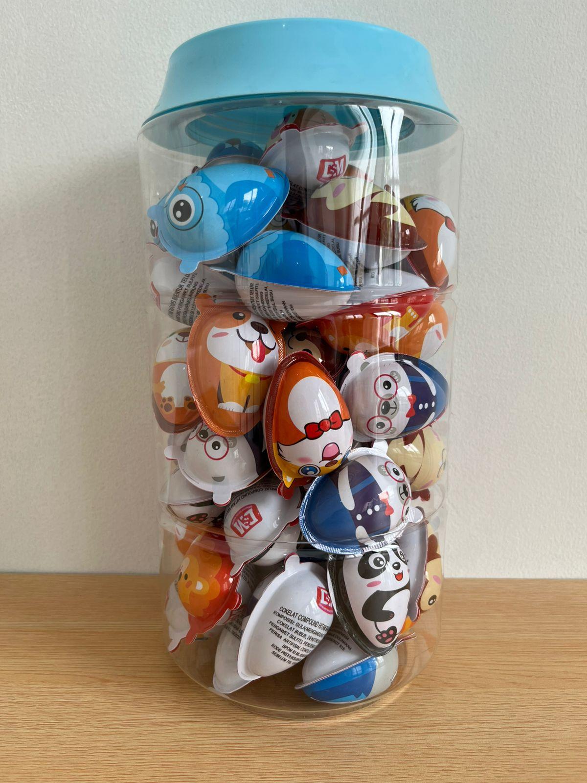 Cokelat Compound Viral Toy Egg Lianggui 60 pcs