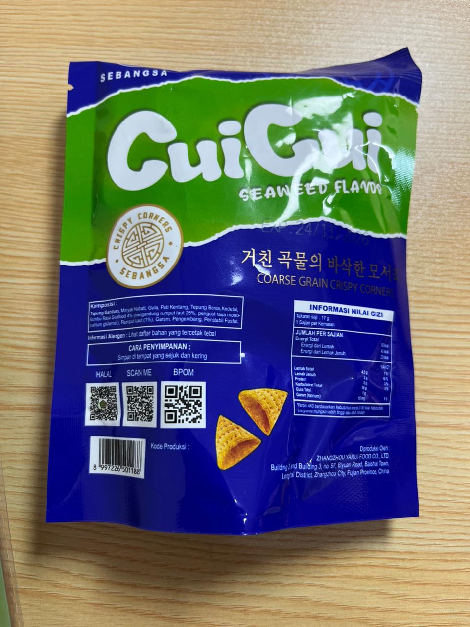 Cui Cui Snack Rasa Rumput Laut Seaweed & Spicy Flavor Sebangsa