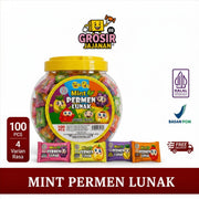 Permen Lunak Mint Rasa Jeruk Apel Anggur Stoberi Nanas QeQe isi 100 pcs