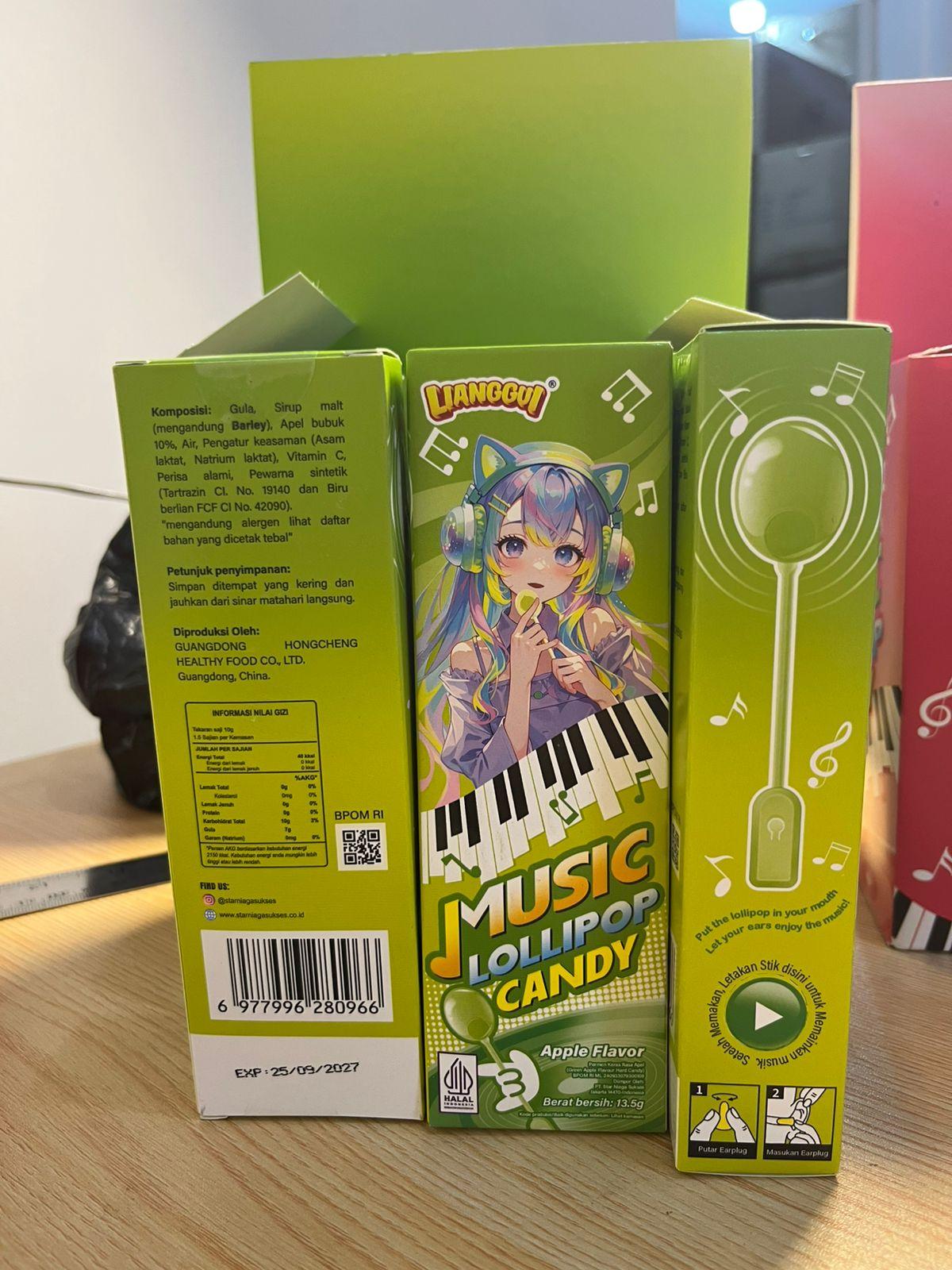 Permen Viral Music Lollipop Candy Rasa Anggur Lianggui