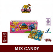 Permen Keras Lollipop Mix Candy Rasa Jeruk Anggur Stroberi DSM isi 30 pcs