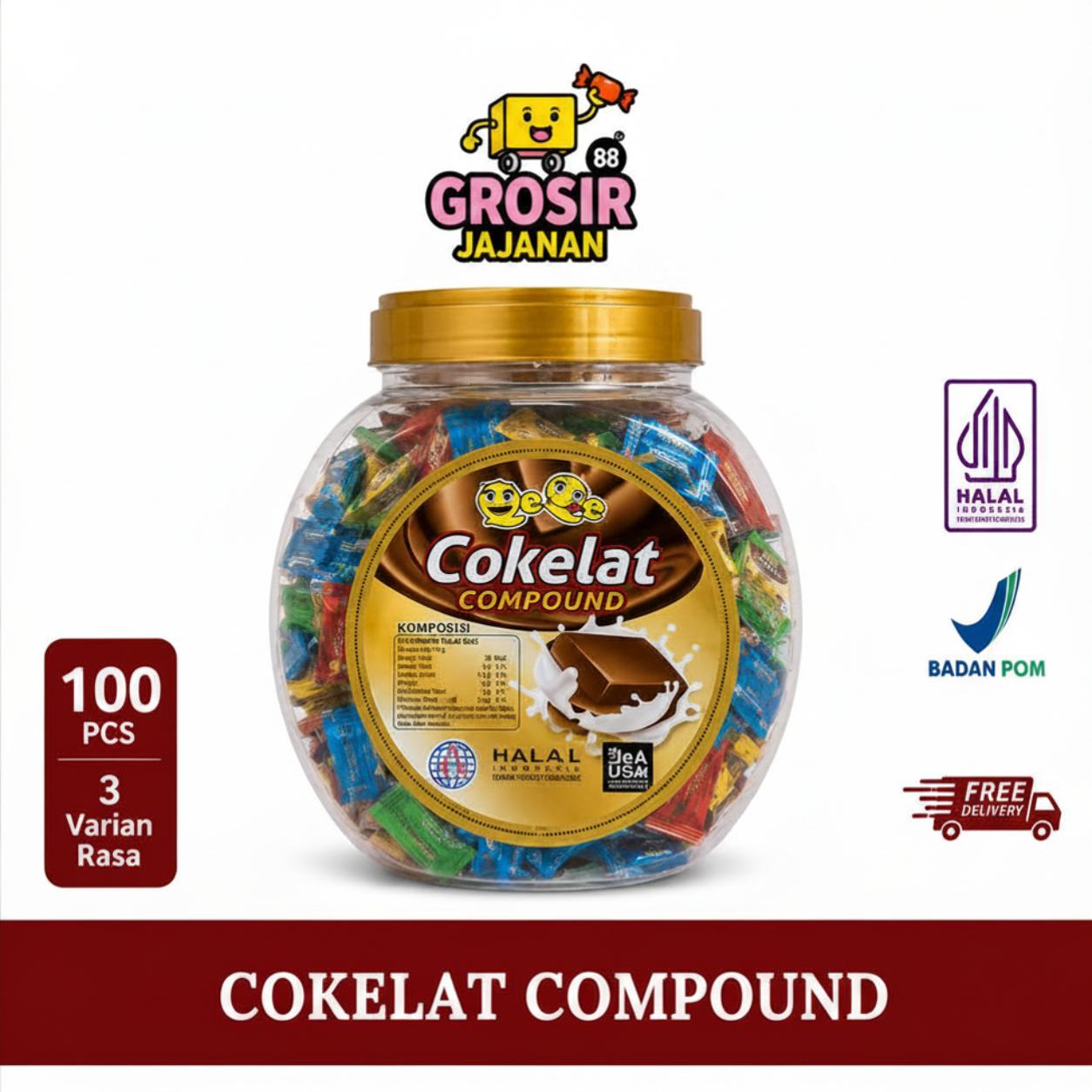 Cokelat Compound QeQe isi 100 pcs