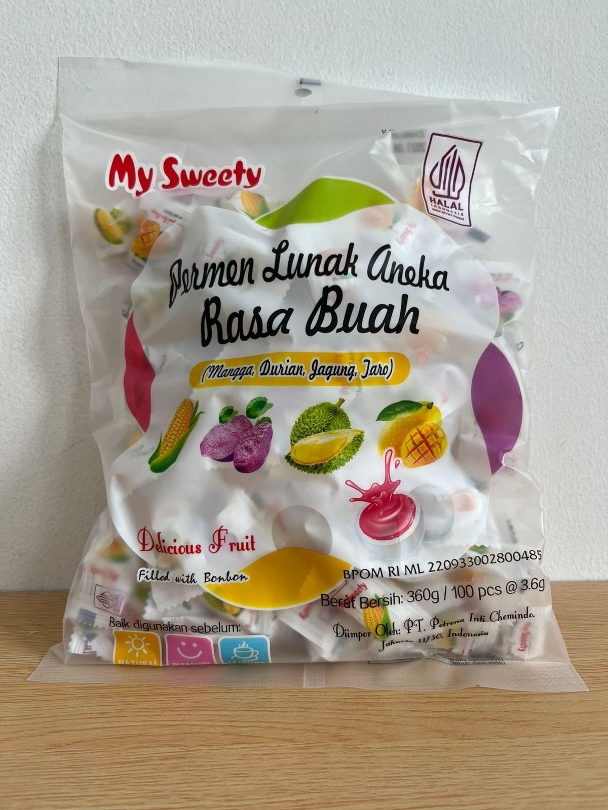 Permen Lunak Varian 7 Rasa Buah & 4 Varian Rasa Buah Mysweety isi 100 pcs