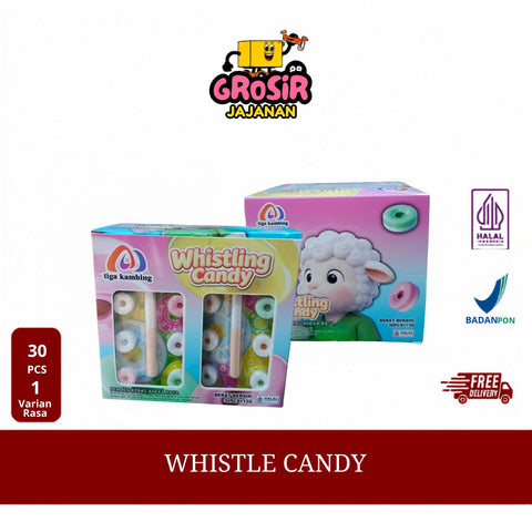 Permen Keras Lollipop Whistle Rasa Jeruk Anggur Stroberi isi 30 pcs