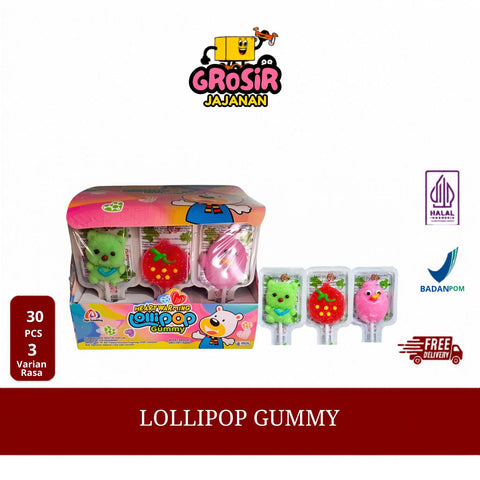 Permen Lollipop Gummy Rasa Buah Tiga Kambing isi 30 pcs