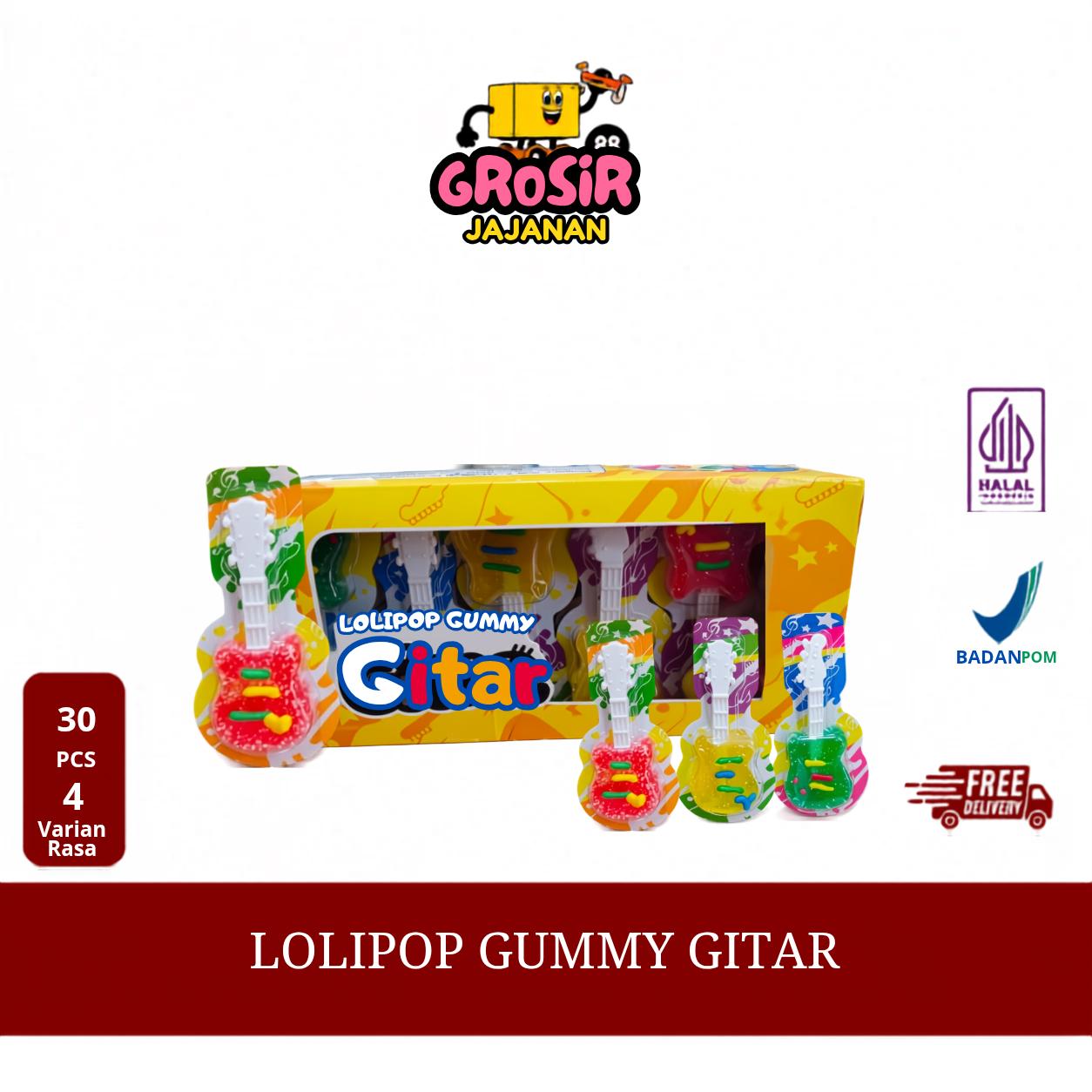 Permen Lollipop Gummy Gitar  DSM isi 30 pcs