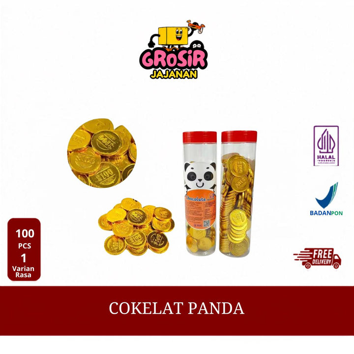 Snack Cokelat Koin Panda Tiga Kambing isi 100 pcs