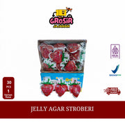 OBRAL!!!Jelly Agar Rasa Buah Stroberi AAA isi 30 pcs