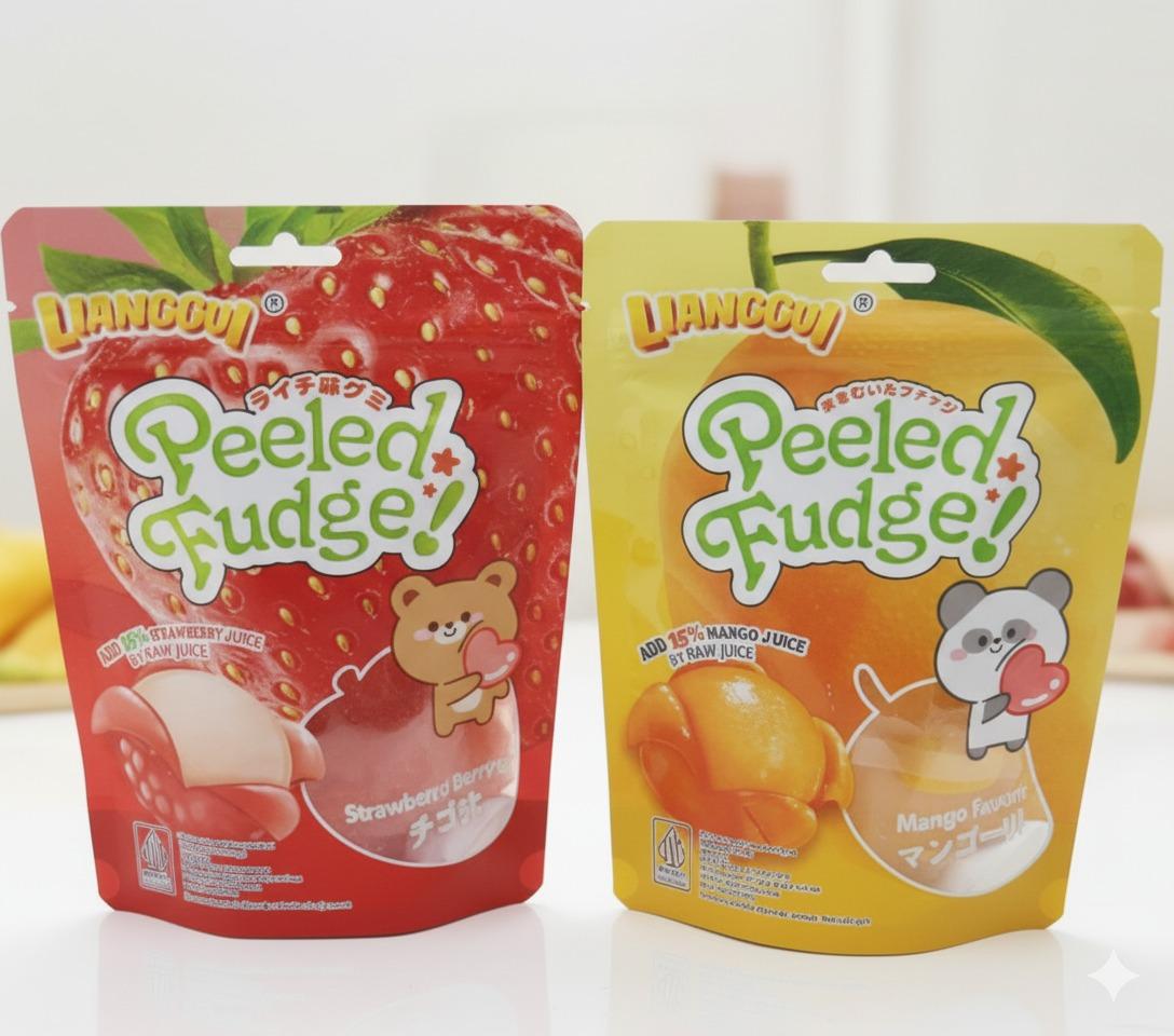 Permen Lunak Peeled Fudge Rasa Stroberi Mangga Lianggui
