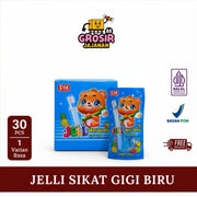 Jelly Stik Bentuk Sikat Gigi Biru Rasa Jeruk Apel Nanas Strawbery DSM