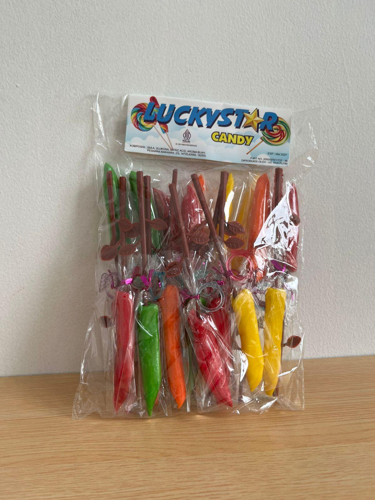 Permen Lolipop Bentuk Cabe Luckystar isi 20