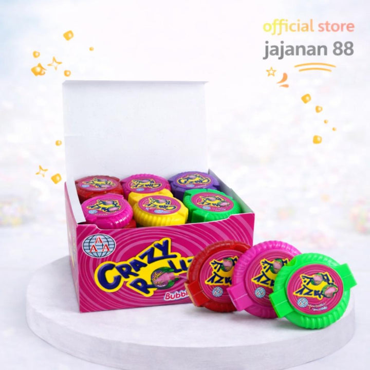 Permen Crazy Roll Bubble Gum AAA isi 30 pcs