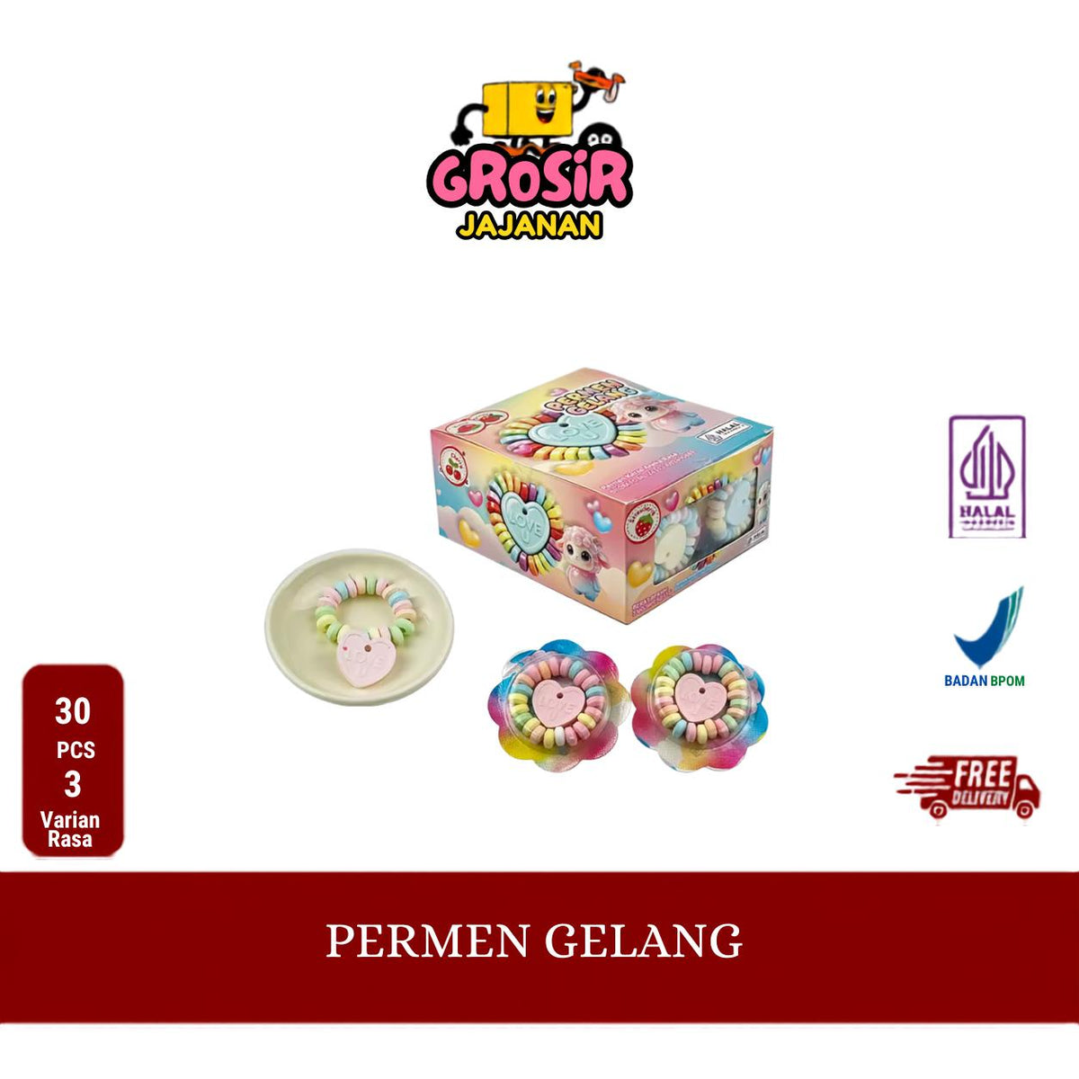 Permen Gelang Love 3 Kambing isi 30 pcs