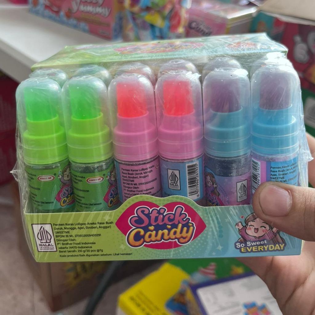 Permen Lunak Jelly Candy Stick Rasa Strawberry Apel Jeruk Anggur Leci Mangga Luvmi 1 Box Isi 30 pcs