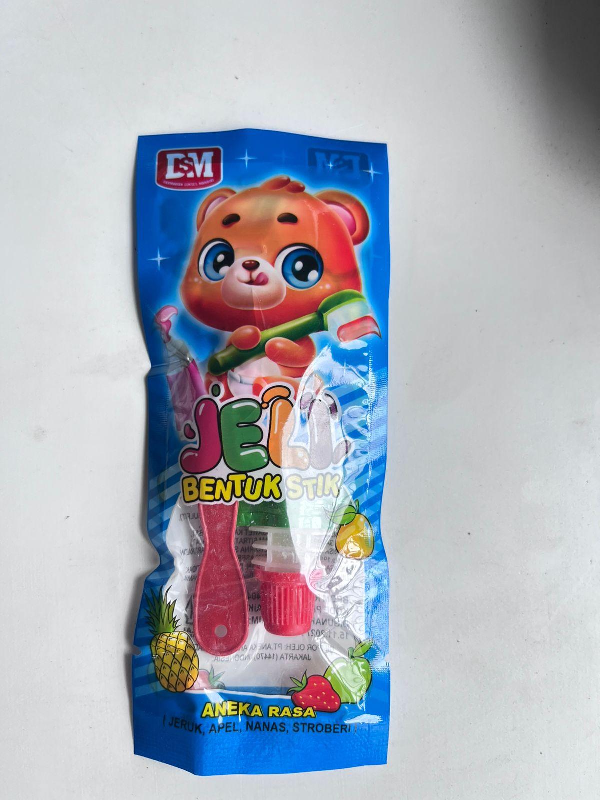 Jelly Stik Bentuk Sikat Gigi Biru Rasa Jeruk Apel Nanas Strawbery DSM