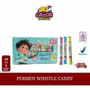 Permen Keras Lollipop Whistle Rasa Jeruk Anggur Stroberi isi 30 pcs
