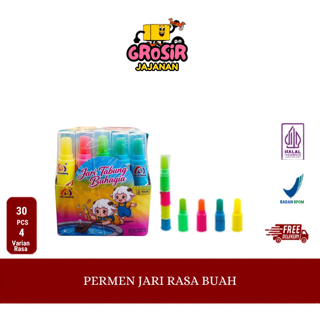 Permen Bentuk Jari Aneka Rasa Buah 3 Kambiing isi 30 pcs