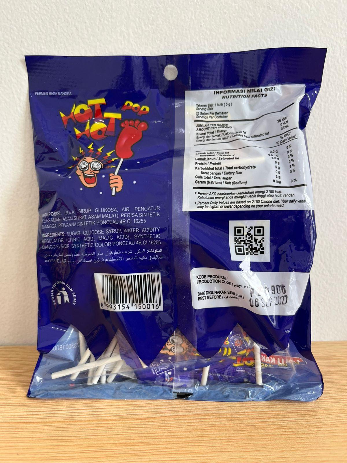 Permen Kaki Hot Hot Rasa Mangga Bronson isi 25 pcs