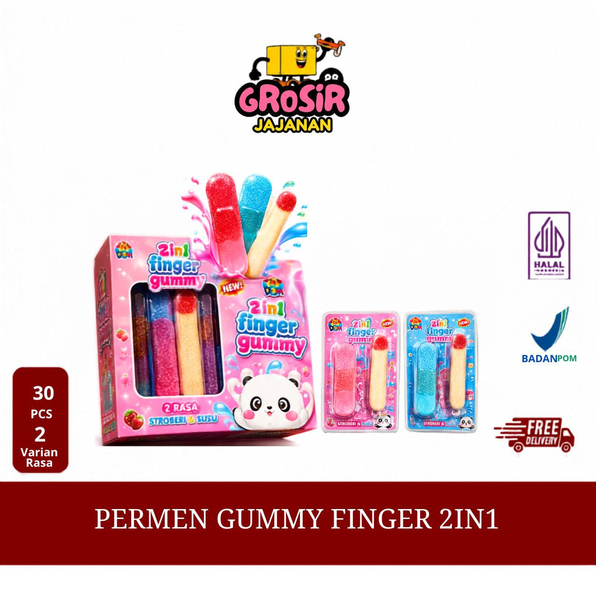 Permen Gummy Finger 2 in 1 PPA isi 30 pcs