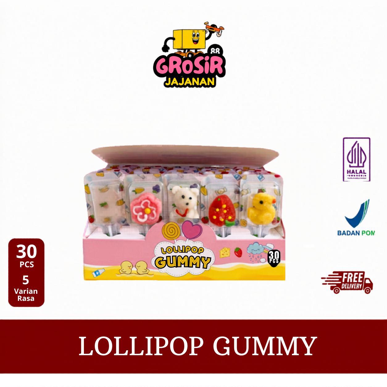 Permen Lunak Lollipop Gummy Aneka Rasa DSM isi 30 pcs