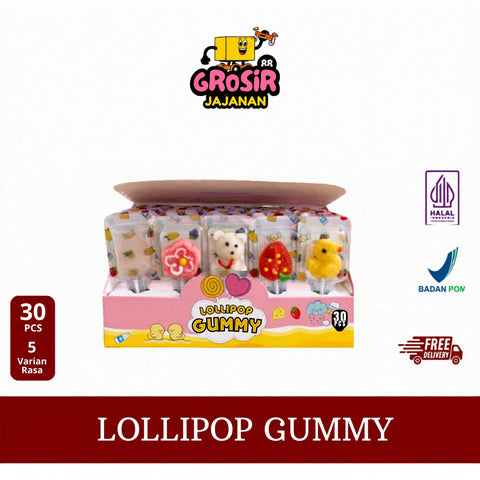 Permen Lunak Lollipop Gummy Aneka Rasa DSM isi 30 pcs